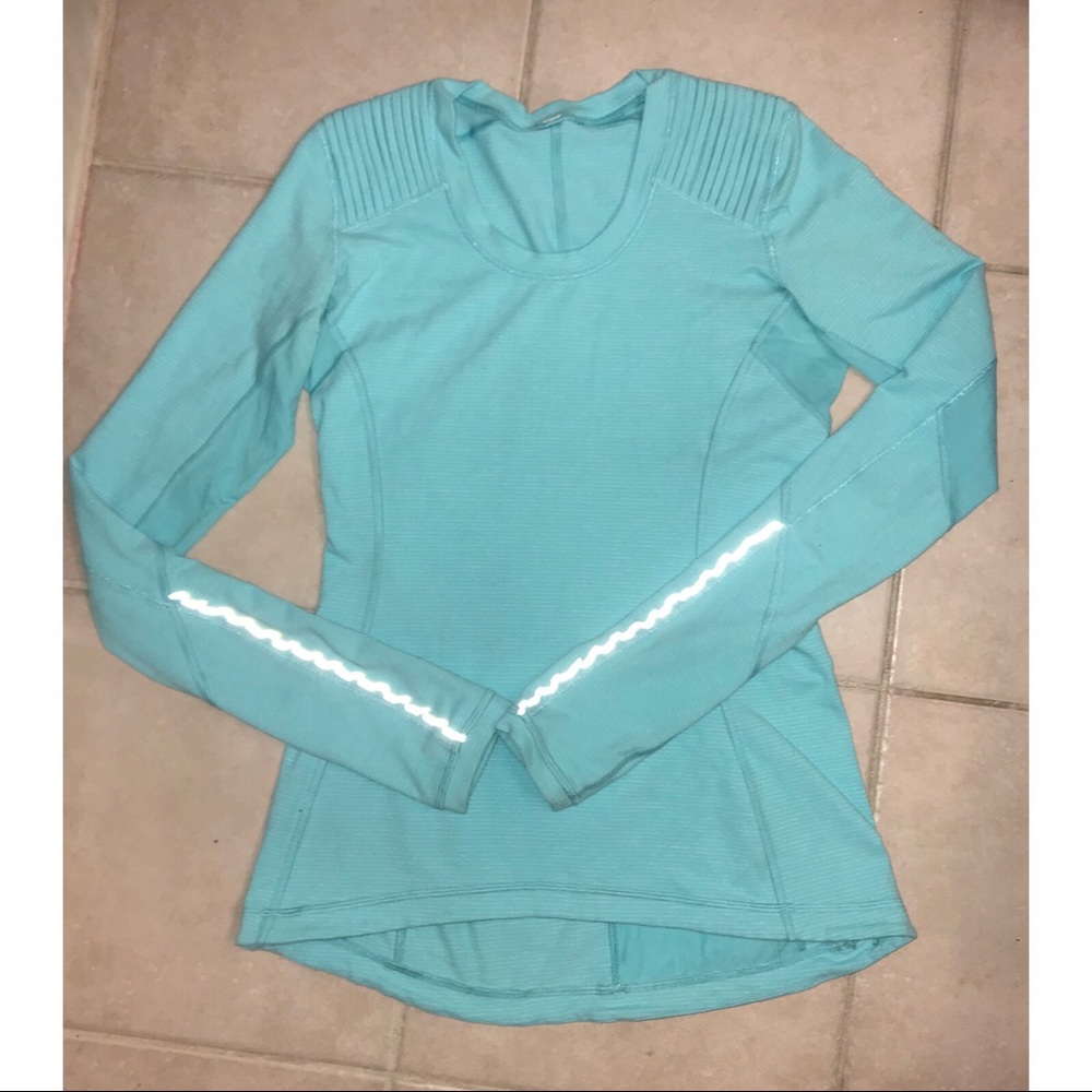 Blue Striped Lululemon Long Sleeve Top Size 6